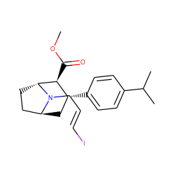 COC(=O)[C@H]1[C@H](c2ccc(C(C)C)cc2)C[C@H]2CC[C@H]1N2C/C=C/I ZINC000101985661