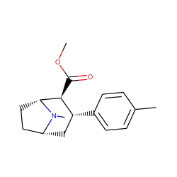 COC(=O)[C@H]1[C@H](c2ccc(C)cc2)C[C@@H]2CC[C@H]1N2C ZINC000013586314