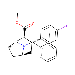 COC(=O)[C@H]1[C@H](c2ccc(I)cc2)C[C@H]2CC[C@H]1N2Cc1ccccc1C ZINC000100791832