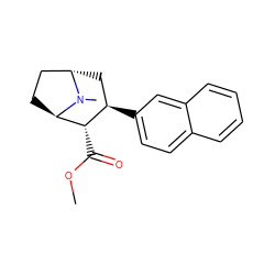 COC(=O)[C@H]1[C@H](c2ccc3ccccc3c2)C[C@H]2CC[C@H]1N2C ZINC000100861293