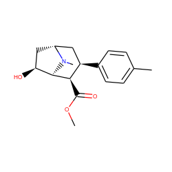 COC(=O)[C@H]1[C@H]2[C@@H](O)C[C@H](C[C@H]1c1ccc(C)cc1)N2C ZINC000103021175