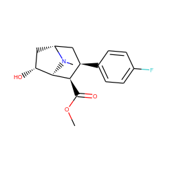 COC(=O)[C@H]1[C@H]2[C@H](O)C[C@H](C[C@H]1c1ccc(F)cc1)N2C ZINC000100839837