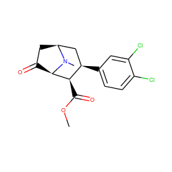 COC(=O)[C@H]1[C@H]2C(=O)C[C@@H](C[C@H]1c1ccc(Cl)c(Cl)c1)N2C ZINC000169290910