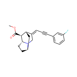 COC(=O)[C@H]1[C@H]2C[C@H]3CC[C@H]1N3C/C2=C\C#Cc1cccc(F)c1 ZINC000253638687