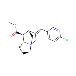 COC(=O)[C@H]1[C@H]2C[C@H]3CC[C@H]1N3C/C2=C\c1ccc(Cl)nc1 ZINC000261102001