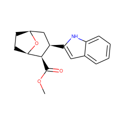 COC(=O)[C@H]1[C@H]2CC[C@@H](C[C@H]1c1cc3ccccc3[nH]1)O2 ZINC000084614511