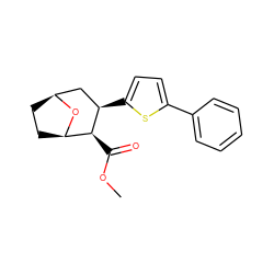 COC(=O)[C@H]1[C@H]2CC[C@@H](C[C@H]1c1ccc(-c3ccccc3)s1)O2 ZINC000084602286