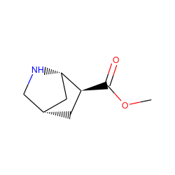 COC(=O)[C@H]1C[C@@H]2CN[C@H]1C2 ZINC000027556371