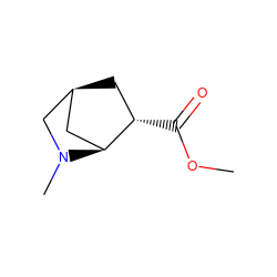 COC(=O)[C@H]1C[C@H]2C[C@@H]1N(C)C2 ZINC000027553725