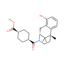 COC(=O)[C@H]1CC[C@@H](C(=O)N2CC[C@@]3(C)c4cccc(O)c4C[C@@H]2C3(C)C)CC1 ZINC001772625994