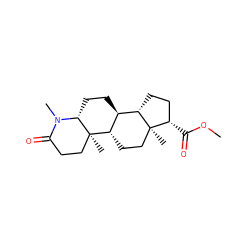 COC(=O)[C@H]1CC[C@H]2[C@@H]3CC[C@H]4N(C)C(=O)CC[C@]4(C)[C@H]3CC[C@]12C ZINC000039094034