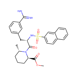 COC(=O)[C@H]1CCC[C@H](C)N1C(=O)[C@H](Cc1cccc(C(=N)N)c1)NS(=O)(=O)c1ccc2ccccc2c1 ZINC000027527159