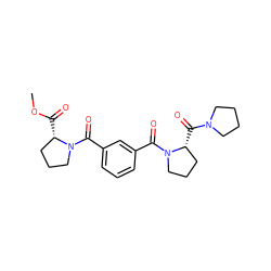 COC(=O)[C@H]1CCCN1C(=O)c1cccc(C(=O)N2CCC[C@H]2C(=O)N2CCCC2)c1 ZINC000027522634