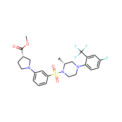 COC(=O)[C@H]1CCN(c2cccc(S(=O)(=O)N3CCN(c4ccc(F)cc4C(F)(F)F)C[C@H]3C)c2)C1 ZINC000044431576