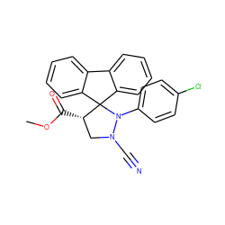 COC(=O)[C@H]1CN(C#N)N(c2ccc(Cl)cc2)C12c1ccccc1-c1ccccc12 ZINC000000970167