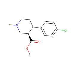 COC(=O)[C@H]1CN(C)CC[C@@H]1c1ccc(Cl)cc1 ZINC000004423541