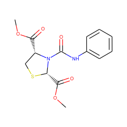 COC(=O)[C@H]1CS[C@@H](C(=O)OC)N1C(=O)Nc1ccccc1 ZINC000000041499
