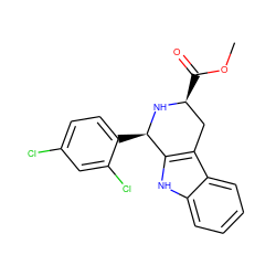 COC(=O)[C@H]1Cc2c([nH]c3ccccc23)[C@@H](c2ccc(Cl)cc2Cl)N1 ZINC000035183161