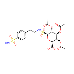 COC(=O)[C@H]1O[C@@H](S(=O)(=O)NCCc2ccc(S(N)(=O)=O)cc2)[C@H](OC(C)=O)[C@@H](OC(C)=O)[C@H]1OC(C)=O ZINC000049793675