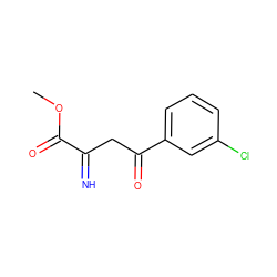 COC(=O)C(=N)CC(=O)c1cccc(Cl)c1 ZINC000013803787