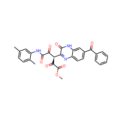 COC(=O)C(=O)[C@@H](C(=O)C(=O)Nc1cc(C)ccc1C)c1nc2ccc(C(=O)c3ccccc3)cc2[nH]c1=O ZINC000001627904