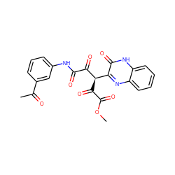 COC(=O)C(=O)[C@@H](C(=O)C(=O)Nc1cccc(C(C)=O)c1)c1nc2ccccc2[nH]c1=O ZINC000001630204