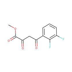 COC(=O)C(=O)CC(=O)c1cccc(F)c1F ZINC000100841653