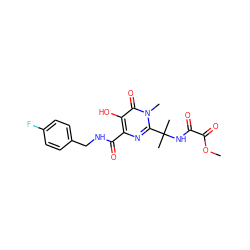 COC(=O)C(=O)NC(C)(C)c1nc(C(=O)NCc2ccc(F)cc2)c(O)c(=O)n1C ZINC000040953652