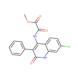 COC(=O)C(=O)Nc1c(-c2ccccc2)c(=O)[nH]c2cc(Cl)ccc12 ZINC000013761236