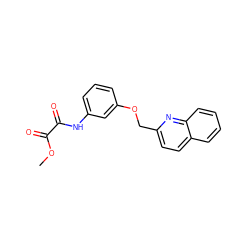 COC(=O)C(=O)Nc1cccc(OCc2ccc3ccccc3n2)c1 ZINC000029222265