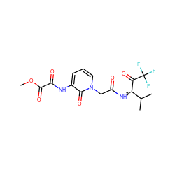 COC(=O)C(=O)Nc1cccn(CC(=O)N[C@H](C(=O)C(F)(F)F)C(C)C)c1=O ZINC000013738566