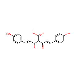 COC(=O)C(C(=O)/C=C/c1ccc(O)cc1)C(=O)/C=C/c1ccc(O)cc1 ZINC000118093566