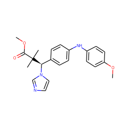 COC(=O)C(C)(C)[C@@H](c1ccc(Nc2ccc(OC)cc2)cc1)n1ccnc1 ZINC000095563903