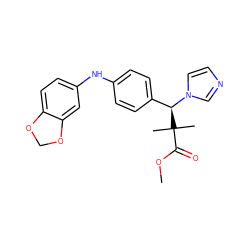 COC(=O)C(C)(C)[C@@H](c1ccc(Nc2ccc3c(c2)OCO3)cc1)n1ccnc1 ZINC000071315819