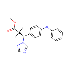COC(=O)C(C)(C)[C@@H](c1ccc(Nc2ccccc2)cc1)n1cncn1 ZINC000095560349