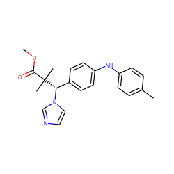 COC(=O)C(C)(C)[C@H](c1ccc(Nc2ccc(C)cc2)cc1)n1ccnc1 ZINC000095558685