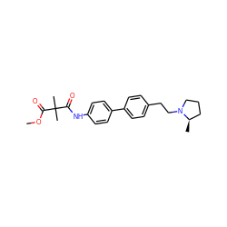 COC(=O)C(C)(C)C(=O)Nc1ccc(-c2ccc(CCN3CCC[C@H]3C)cc2)cc1 ZINC000299851096