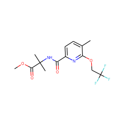 COC(=O)C(C)(C)NC(=O)c1ccc(C)c(OCC(F)(F)F)n1 ZINC000150138642