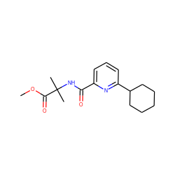 COC(=O)C(C)(C)NC(=O)c1cccc(C2CCCCC2)n1 ZINC000150276365