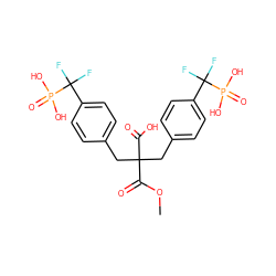 COC(=O)C(Cc1ccc(C(F)(F)P(=O)(O)O)cc1)(Cc1ccc(C(F)(F)P(=O)(O)O)cc1)C(=O)O ZINC000025990755