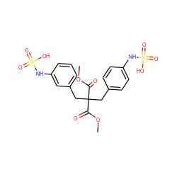 COC(=O)C(Cc1ccc(NS(=O)(=O)O)cc1)(Cc1cccc(NS(=O)(=O)O)c1)C(=O)OC ZINC000036179146