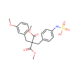 COC(=O)C(Cc1ccc(NS(=O)(=O)O)cc1)(Cc1cccc(OC)c1)C(=O)OC ZINC000036179171