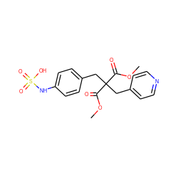 COC(=O)C(Cc1ccncc1)(Cc1ccc(NS(=O)(=O)O)cc1)C(=O)OC ZINC000036179150