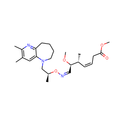 COC(=O)C/C=C\[C@@H](C)[C@@H](/C=N\O[C@@H](C)CN1CCCCc2nc(C)c(C)cc21)OC ZINC000007998416