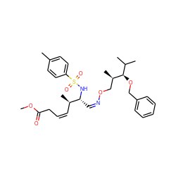 COC(=O)C/C=C\[C@@H](C)[C@@H](/C=N\OC[C@@H](C)[C@H](OCc1ccccc1)C(C)C)NS(=O)(=O)c1ccc(C)cc1 ZINC000008035701