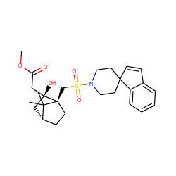 COC(=O)C[C@@]1(O)C[C@H]2CC[C@]1(CS(=O)(=O)N1CCC3(C=Cc4ccccc43)CC1)C2(C)C ZINC000003800018