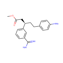 COC(=O)C[C@@H](CCc1ccc(N)cc1)c1cccc(C(=N)N)c1 ZINC000013776603