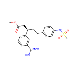 COC(=O)C[C@@H](CCc1ccc(NS(C)(=O)=O)cc1)c1cccc(C(=N)N)c1 ZINC000013776593