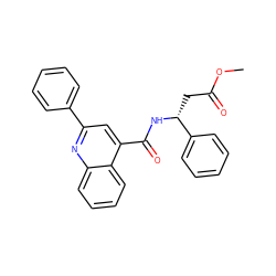 COC(=O)C[C@@H](NC(=O)c1cc(-c2ccccc2)nc2ccccc12)c1ccccc1 ZINC000013795560