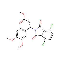 COC(=O)C[C@@H](c1ccc(OC)c(OC)c1)N1C(=O)c2c(Cl)ccc(Cl)c2C1=O ZINC000013757430